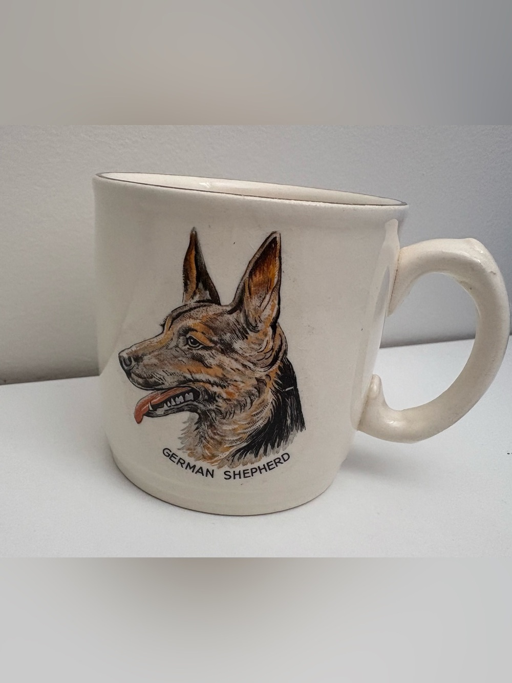 German Shepherd Vintage Dog Mug - White
